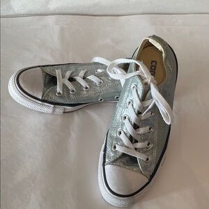 Converse Shiny Silver Sneakers with White Accents